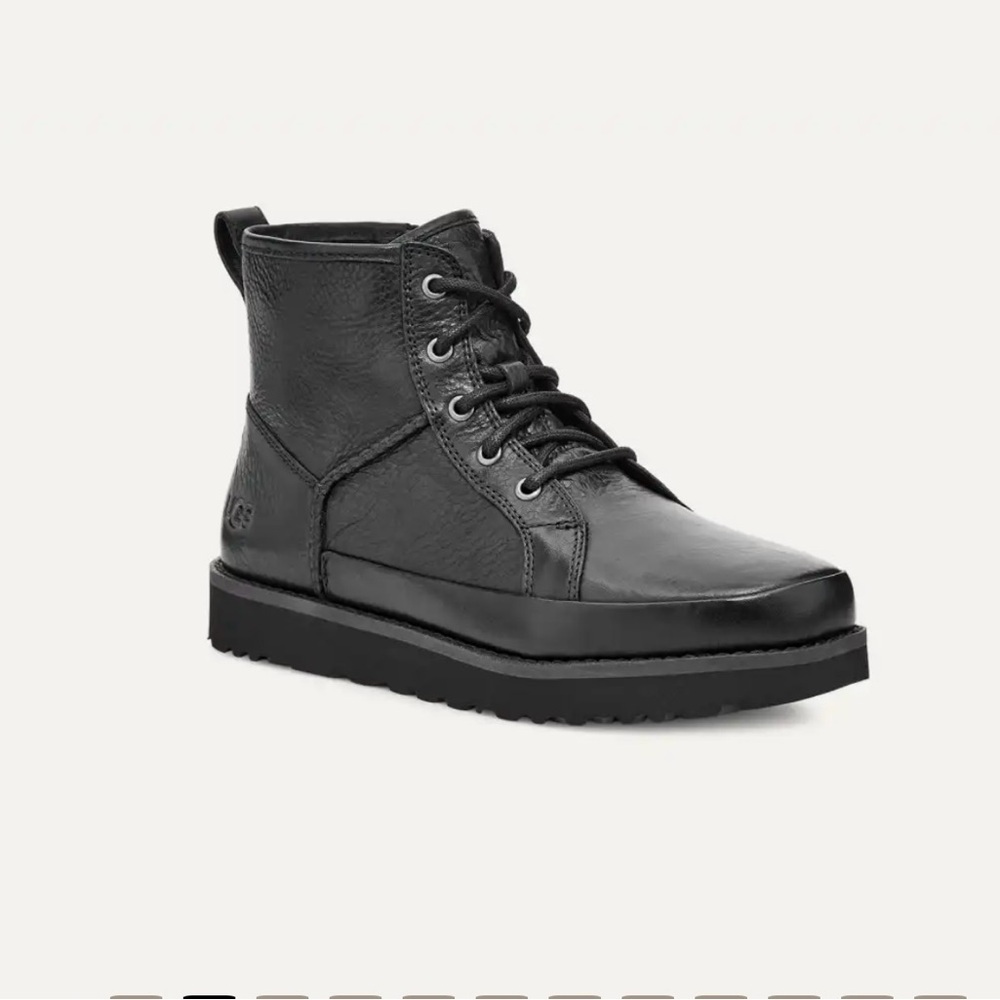 UGG Black Ankle Deconstructed Lace-Up Women Boots Combat Design Size 10